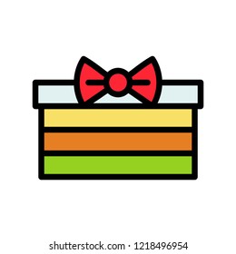 Christmas gift box icon,flat design editable stroke