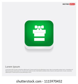 Christmas Gift Box IconGreen Web Button - Free vector icon
