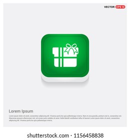 Christmas Gift Box IconGreen Web Button - Free vector icon