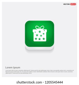 Christmas Gift Box IconGreen Web Button - Free vector icon