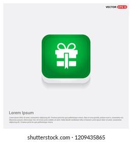 Christmas Gift Box IconGreen Web Button - Free vector icon