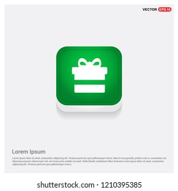 Christmas Gift Box IconGreen Web Button - Free vector icon