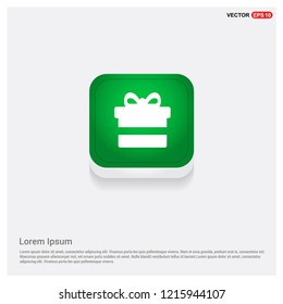 Christmas Gift Box IconGreen Web Button - Free vector icon