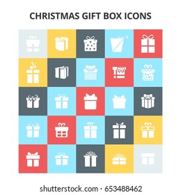 Christmas Gift Box Icons