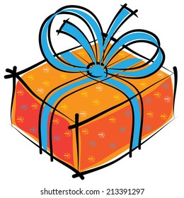 Christmas gift box isolated on white background