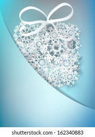 Christmas gift box made from snowflakes. + EPS10 vector file