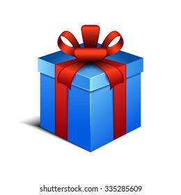 Christmas gift box on isolated white background