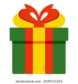 Christmas Gift Box on white background.