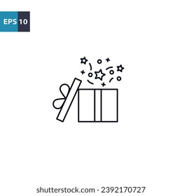Christmas gift box outline icon Vector illustration