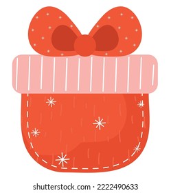 christmas gift box over white