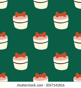 Christmas Gift Box Pattern Background. Social Media Post. Christmas Decoration Vector Illustration.