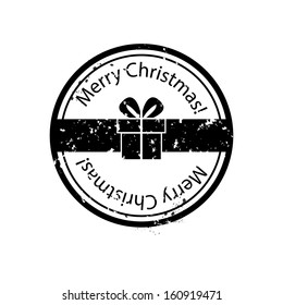 Christmas gift box postal stamp