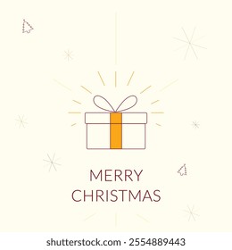 Christmas Gift Box Poster Design, Minimal Poster Design