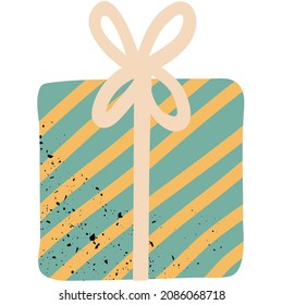 Weihnachtsgeschenkbox mit Symbol, Vektorgrafik einzeln