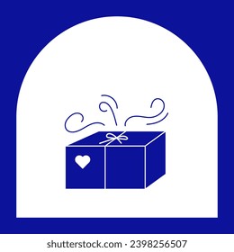 Christmas gift box. Present in wrapping paper. Winter holidays and festivals. Surprise for New Year