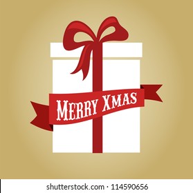 Weihnachtsgeschenkbox mit Band und Schleife