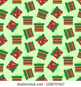 christmas gift box seamless pattern