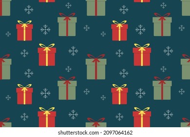 Christmas Gift Box Seamless Pattern