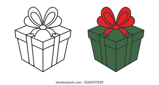 Christmas Gift box silhouette vector illustration design icon image. Vector isolated elements. Christmas gift logo icon symbol. Eps10