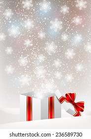 Christmas gift box with snowflakes