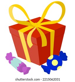 Christmas gift box with sweets