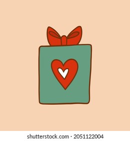 Christmas Gift Box Symbol. Social Media Post. Christmas Decoration Vector Illustration.