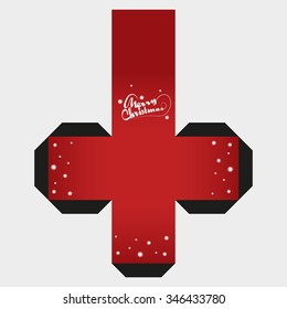 Christmas Gift Box Template, Vector. 