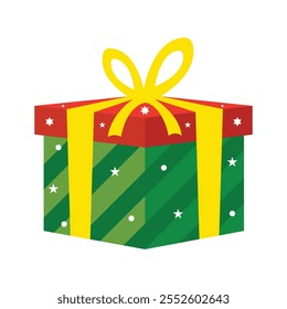 Christmas gift box vector art. Gifts and presents for holiday, birthday, anniversary celebration with ribbon bow on white background.