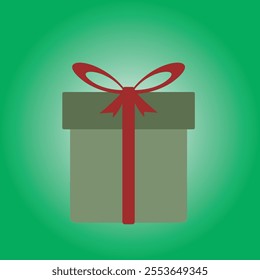 Christmas gift box vector art flat illustration