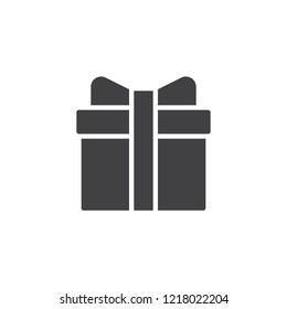 Christmas Gift Box vector icon. filled flat sign for mobile concept and web design. xmas present box with bow simple solid icon. Symbol, logo illustration. Pixel perfect vector graphics