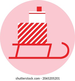 Christmas gift box vector icon. Simple flat christmas gift illustration. EPS 10. New Year card.