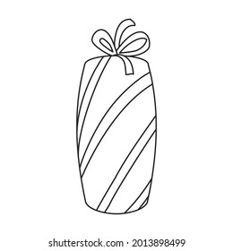 Navidad del icono vectorial de caja de regalo.Icono vector contorno aislado en navidad de fondo blanco de la caja de regalo.