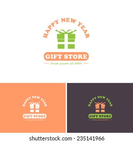 Christmas Gift Box Vector Icons, Logos, Sign, Symbol Template 