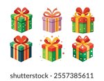 Christmas Gift Box Vector Illustration, Festive Holiday Design Elements