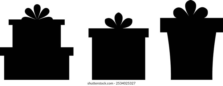 Christmas gift box vector illustration black  vector on white background 