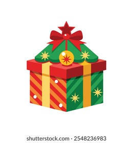 Christmas gift box vector illustration
