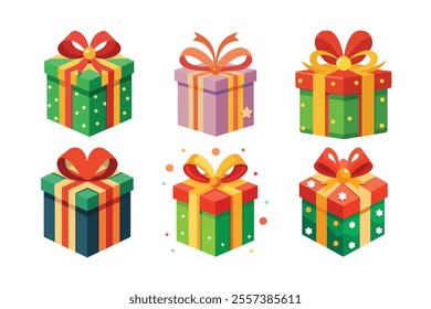 Christmas Gift Box Vector Illustration, Festive Holiday Design Elements