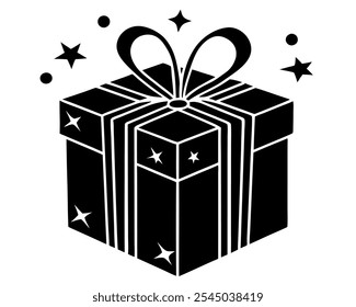 Christmas gift box vector isolated on transparent background