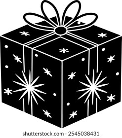 Christmas gift box vector isolated on transparent background