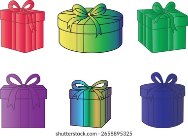 Christmas gift box vector silhouette illustration, Present gift box icon, Christmas gift icon illustration vector symbol. Surprise present linear design with transparent background