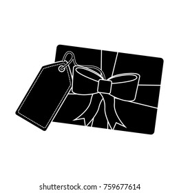 christmas gift box wit price tag offer season