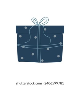 Christmas gift box. Xmas tradition, present santa, merry Christmas flat vector illustration