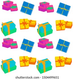 Christmas gift boxes. Hand drawn sketch presents.Vector illustration isolated on white background