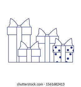 christmas gift boxes icon over white background, vector illustration