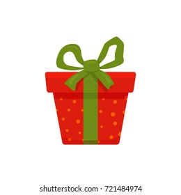 Christmas gift boxes illustration set.  Isolated on white background vector colorful cartoon flat elements. Merry Christmas and a happy New Year design of cards, posters, banners