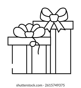 christmas gift boxes line icon vector. christmas gift boxes sign. isolated contour symbol black illustration