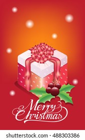 Christmas gift boxes, posters decorate the place.