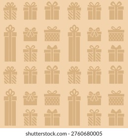 Christmas Gift Boxes Seamless Pattern