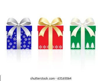 christmas gift boxes set with  pattern