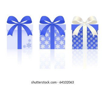 christmas gift boxes set with snowflake pattern
